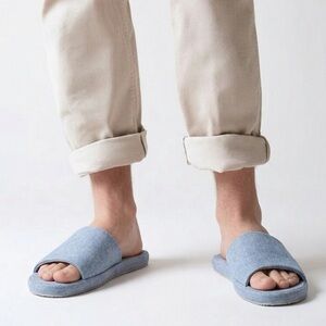 Club Room Men’s Chambray Slipper Slides Sz S (6-7) NWB